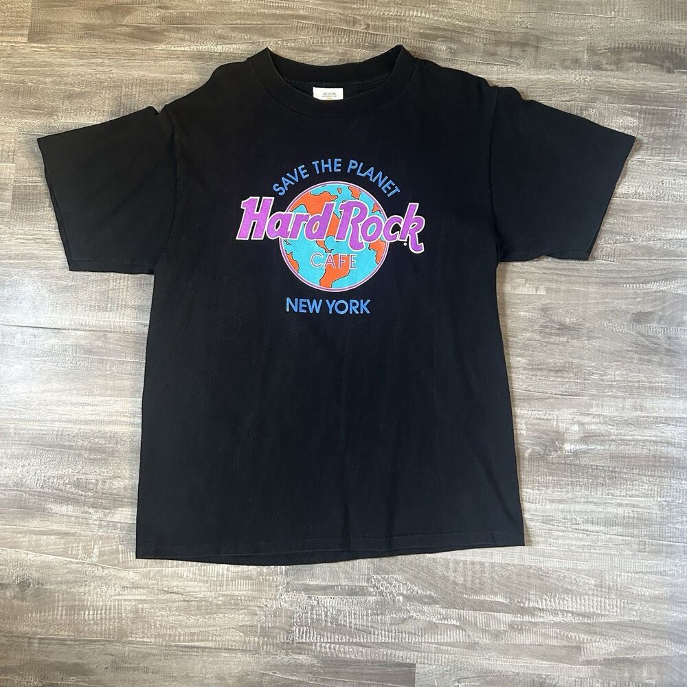 Vintage Hard Rock Cafe New York Save The Planet T Shirt Size M USA Made